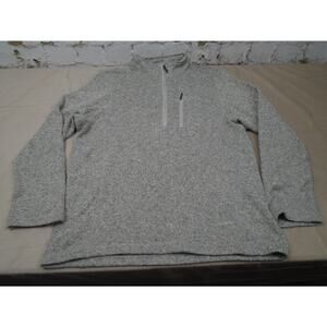 Woolrich Men's Heather Gray Quarter 1/4 Zip L/S Pullover Fleece Sweater Large